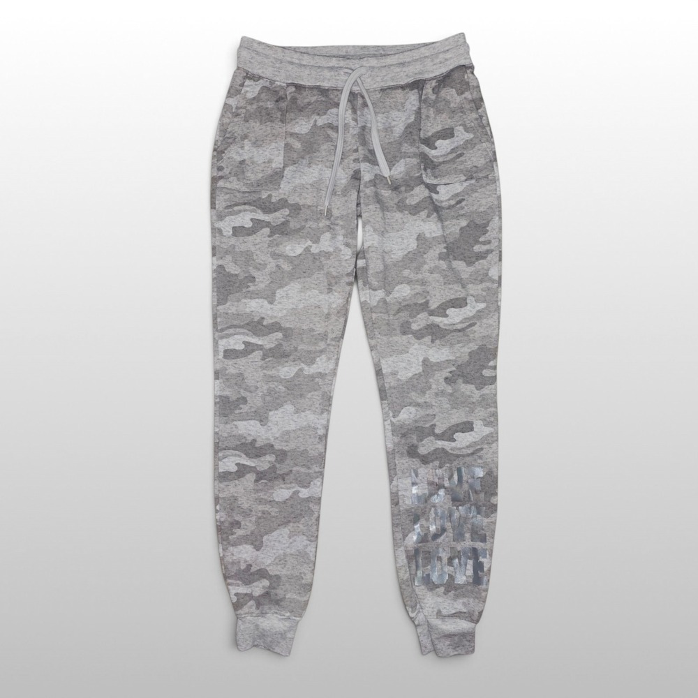 Women Bobbie Brooks Joggers Camo Graphic Cozy Casual Grey S Sweatpants